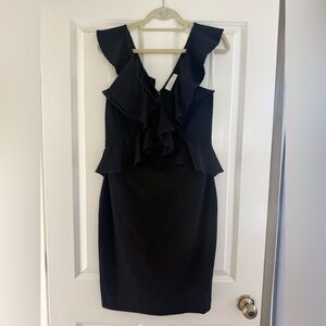 Elegant Shilla Black Ruffle Dress